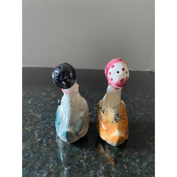 Vintage 4" Mom and Dad Duck Salt and Pepper Shaker, Cork Stoppers, Japan - Picture 4 of 7